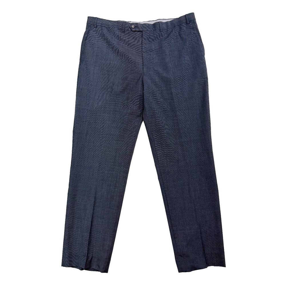 Hart Schaffner Marx 42x33 Navy Blue Micro Basketweave Dress Suit‎ Pants Trousers